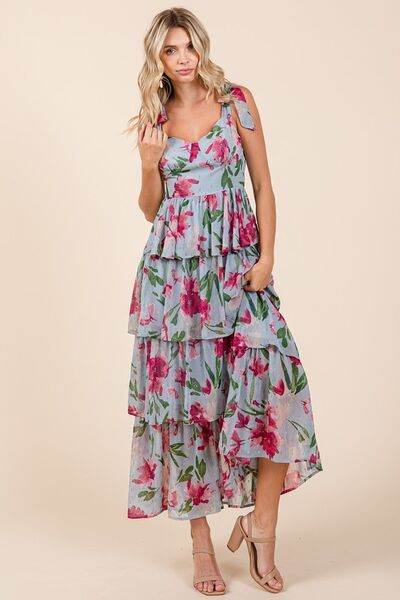 Mittoshop Layered Floral Sweetheart Neck Maxi Dress for a perfect OOTD – dress to impress outfits from Amexza