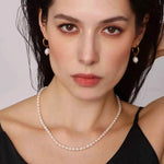 Pearl Necklace, Bracelet and Earrings 4-Piece Jewelry Set for a perfect OOTD – dress to impress outfits from Amexza