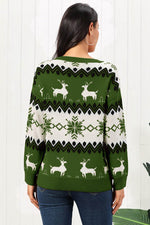 Reindeer Round Neck Sweater for a perfect OOTD – dress to impress outfits from Amexza