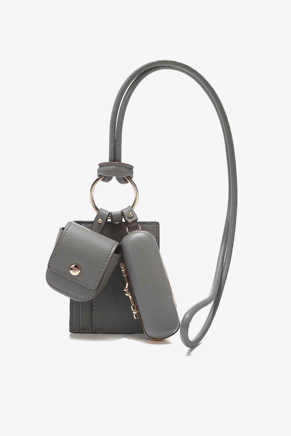 Nicole Lee USA Vegan Leather 3-Piece Lanyard Set Gray One Size for a perfect OOTD – dress to impress outfits from Amexza