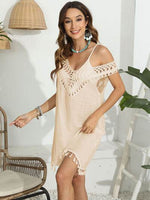 Tassel Scoop Neck Wide Strap Cover-Up for a perfect OOTD – dress to impress outfits from Amexza