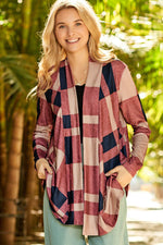 Plaid Open Front Cardigan for a perfect OOTD – dress to impress outfits from Amexza