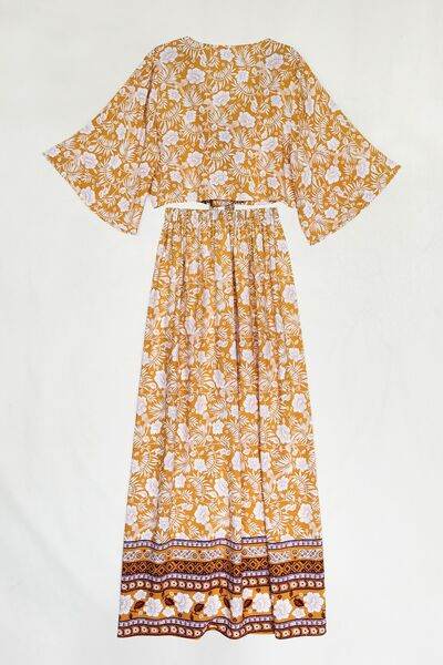 Printed Half Sleeve Top and Slit Skirt Set for a perfect OOTD – dress to impress outfits from Amexza