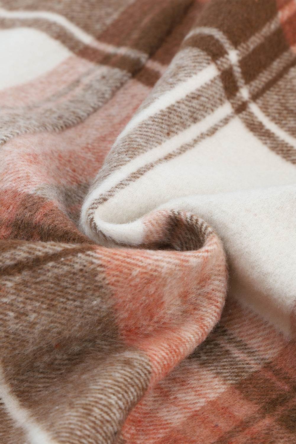 Pocketed Plaid Collared Neck Shacket - Amexza