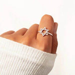 925 Sterling Silver Inlaid Zircon Hexagram Ring for a perfect OOTD – dress to impress outfits from Amexza