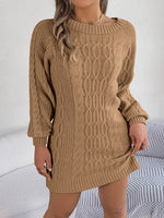 Cable-Knit Round Neck Sweater Dress for a perfect OOTD – dress to impress outfits from Amexza