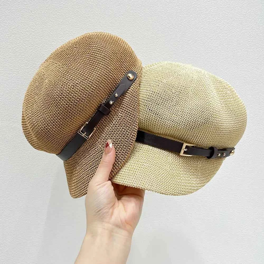 Straw Woven Buckle Hat Khaki One Size for a perfect OOTD – dress to impress outfits from Amexza