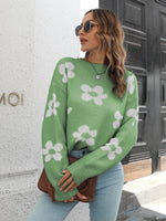 Floral Dropped Shoulder Sweater for a perfect OOTD – dress to impress outfits from Amexza