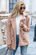 Ivy Lane Full Size Lapel Collar Sherpa Coat - Amexza