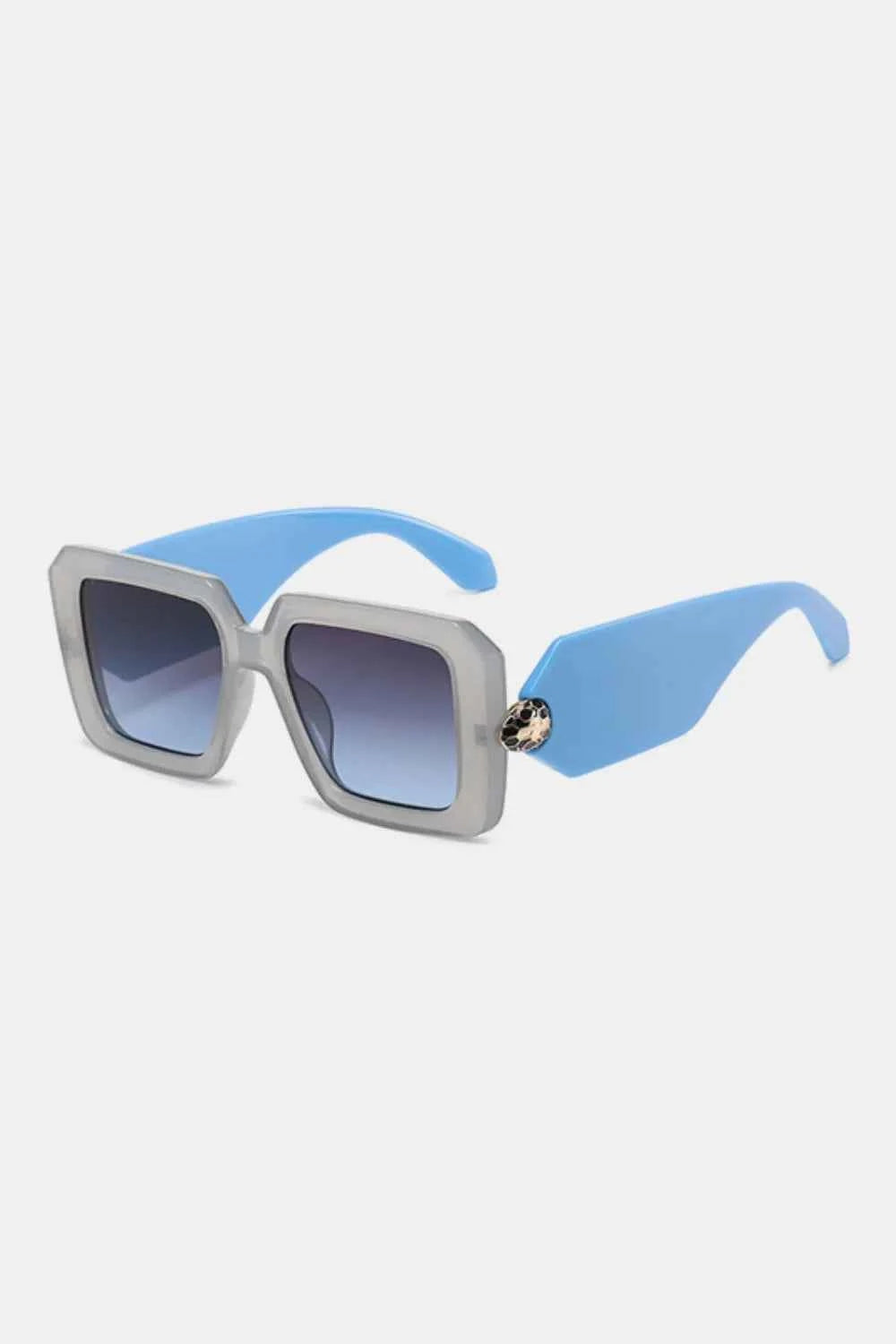 Polycarbonate Frame Square Sunglasses Pastel Blue One Size for a perfect OOTD – dress to impress outfits from Amexza
