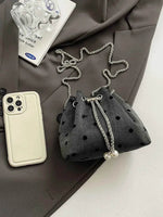 Chain Drawstring Bucket Bag for a perfect OOTD – dress to impress outfits from Amexza