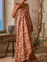 Printed Halter Neck Maxi Cami Dress