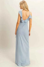 HYFVE Chiffon Ruffle Trim Midi Dress