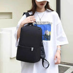 Solid Color Nylon Backpack Bag Black One Size for a perfect OOTD – dress to impress outfits from Amexza