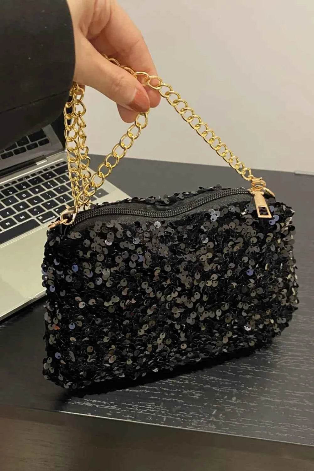 Sequin Removable Strap Shoulder Bag for a perfect OOTD – dress to impress outfits from Amexza