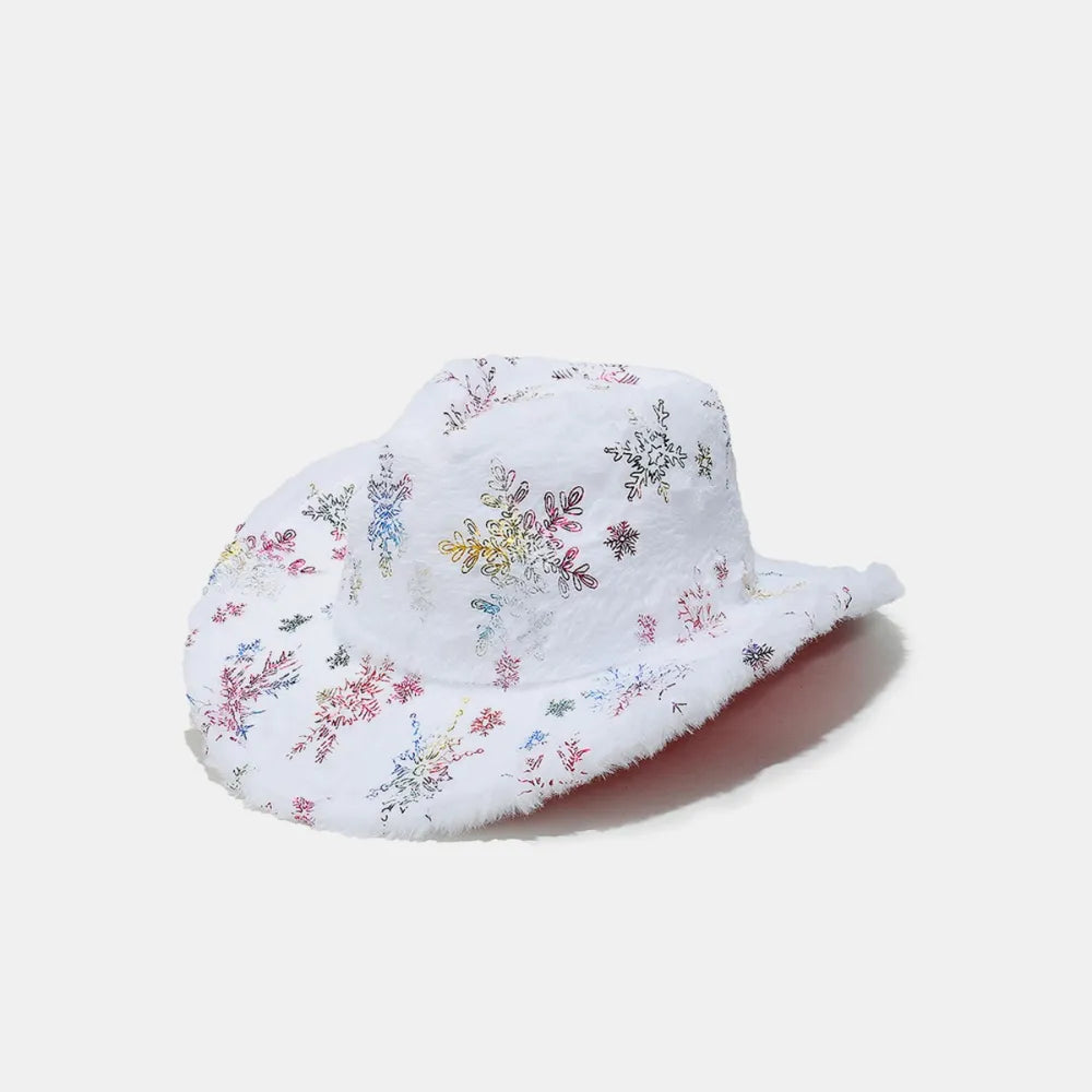 Fuzzy Snowflakes Polyester Hat White One Size for a perfect OOTD – dress to impress outfits from Amexza