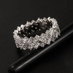 Inlaid Zircon 925 Sterling Silver Ring Silver for a perfect OOTD – dress to impress outfits from Amexza