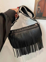 PU Leather Fringe Studded Crossbody Bag for a perfect OOTD – dress to impress outfits from Amexza