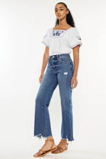 Kancan Full Size High Rise Slim Wide Leg Jeans - Amexza