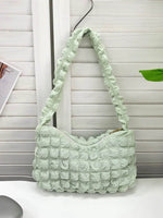Cloud Puff Textured Shoulder Bag Light Green One Size for a perfect OOTD – dress to impress outfits from Amexza