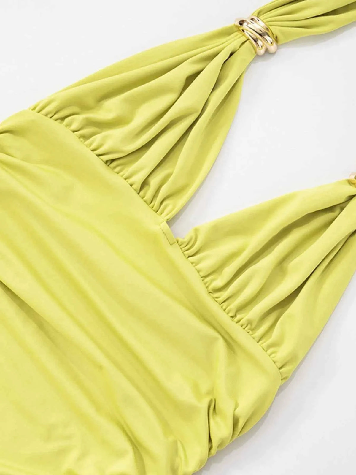 Ruched Halter Neck Bodycon Mini Dress