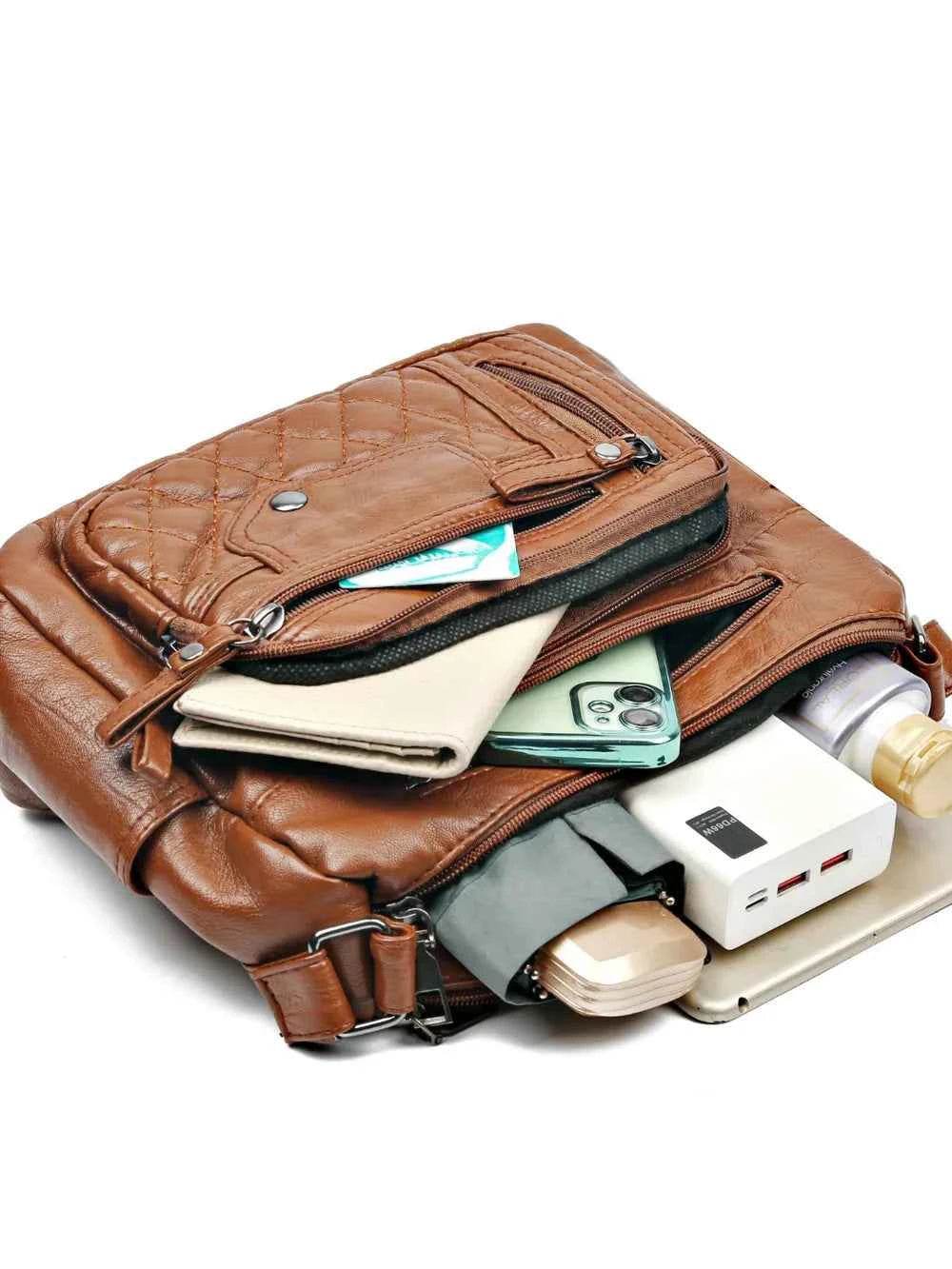 PU Leather Multi Pockets Adjustable Strap Shoulder Bag for a perfect OOTD – dress to impress outfits from Amexza