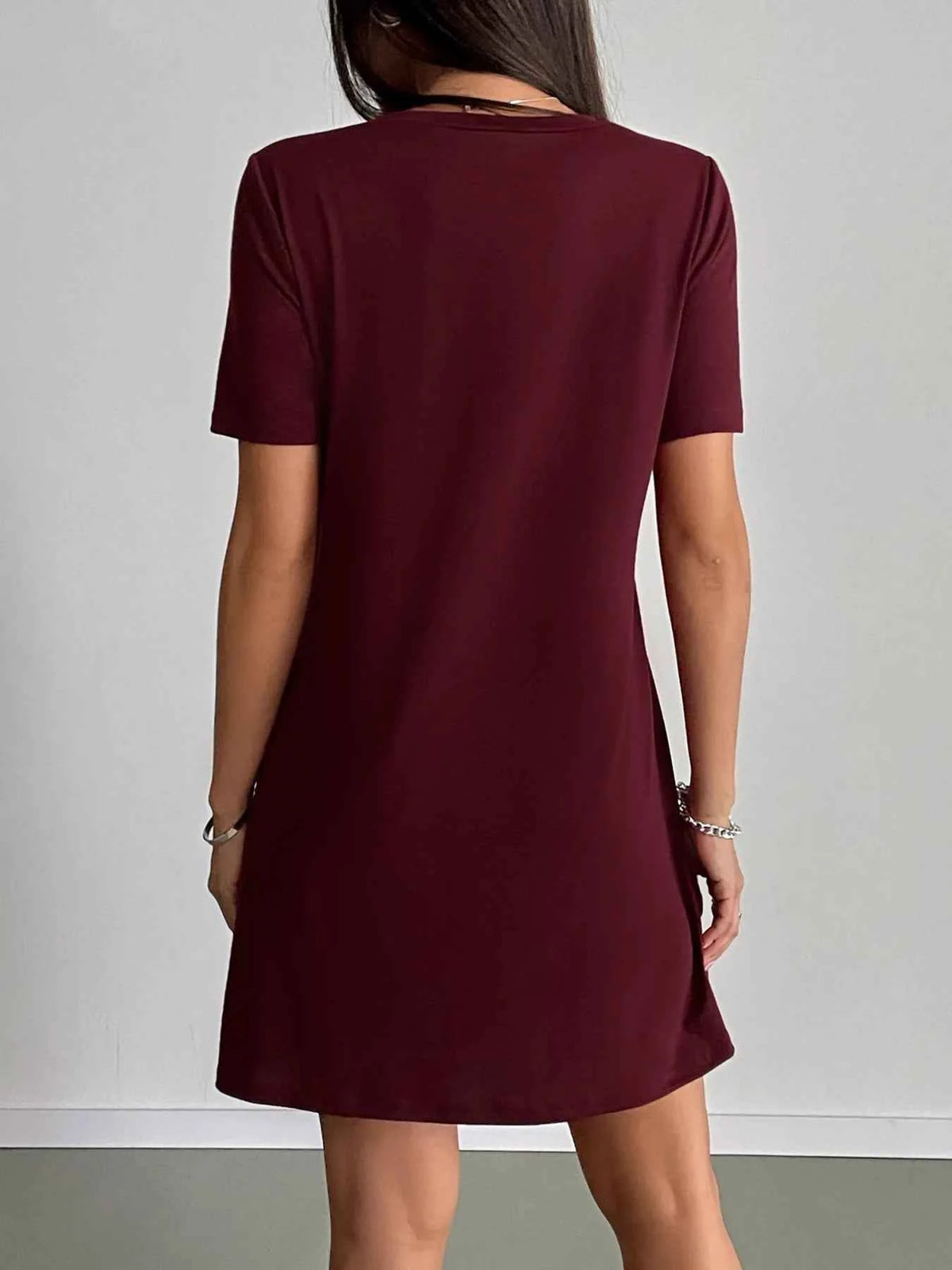 Round Neck Short Sleeve T-Shirt Dress
