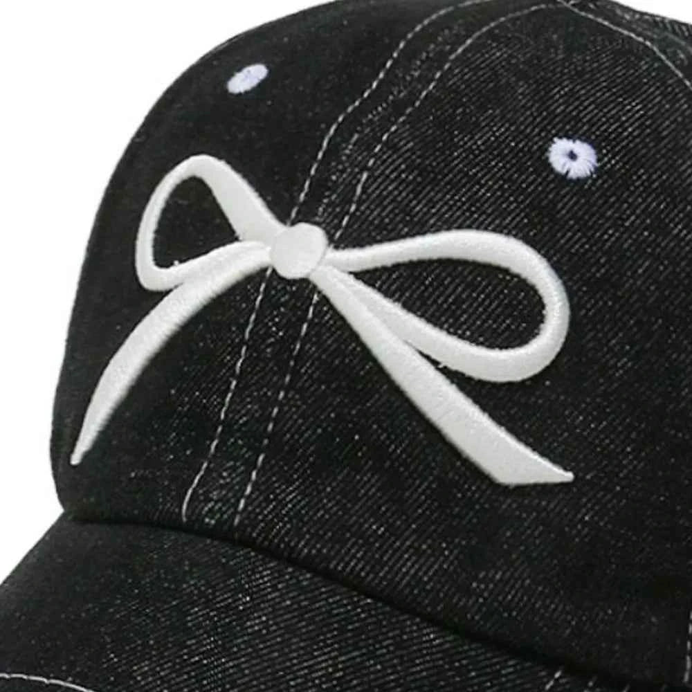 Bow Embroidered Denim Baseball Cap for a perfect OOTD – dress to impress outfits from Amexza