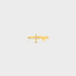 Heart Shape Cross Inlaid Zircon Open Ring Gold One Size for a perfect OOTD – dress to impress outfits from Amexza