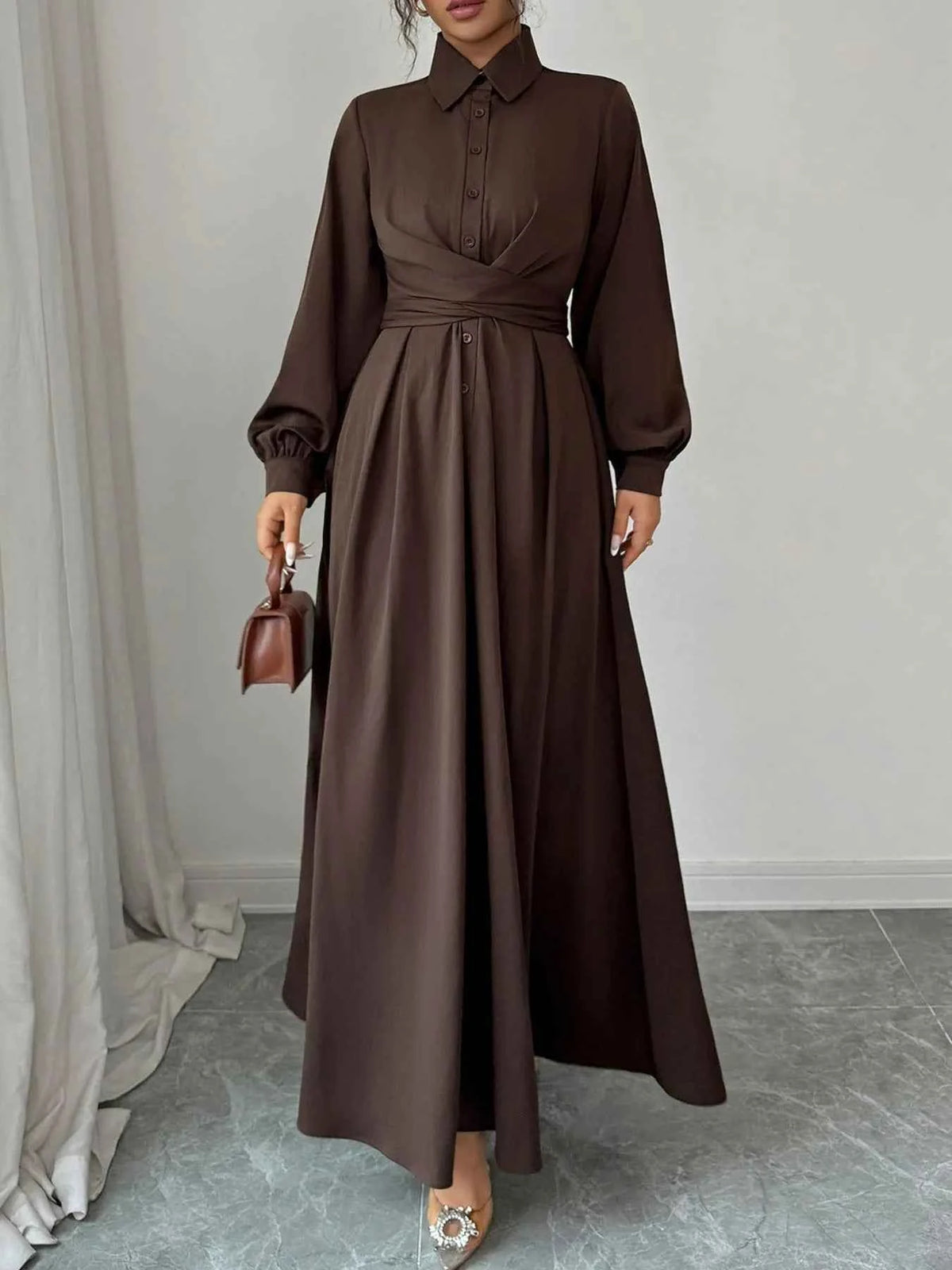 Long Sleeve Maxi Shirt Dress