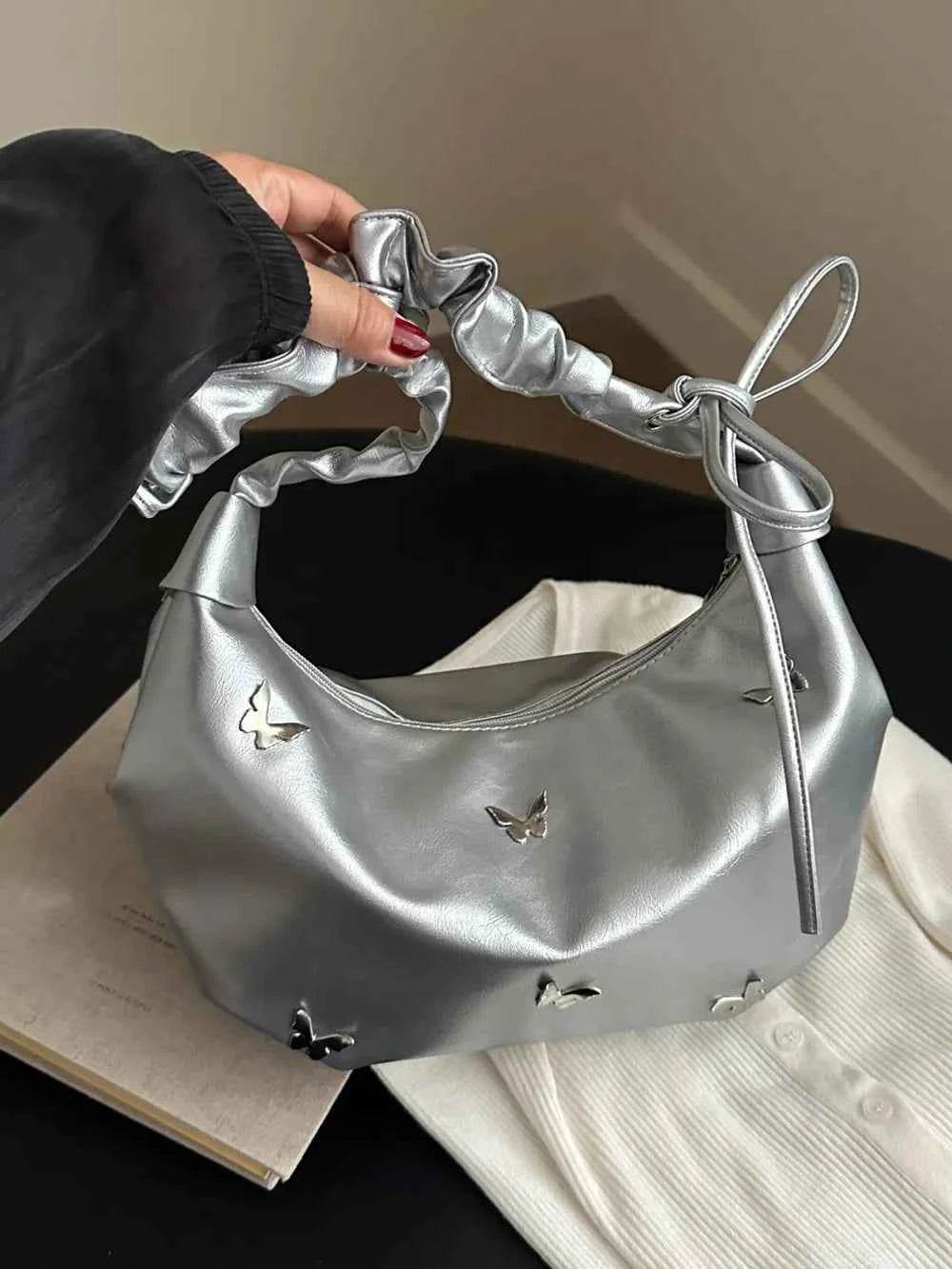 Butterfly Ruched Strap Shoulder Bag for a perfect OOTD – dress to impress outfits from Amexza