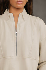 Half Zip Drop Shoulder Long Sleeve Sweatshirt for a perfect OOTD – dress to impress outfits from Amexza