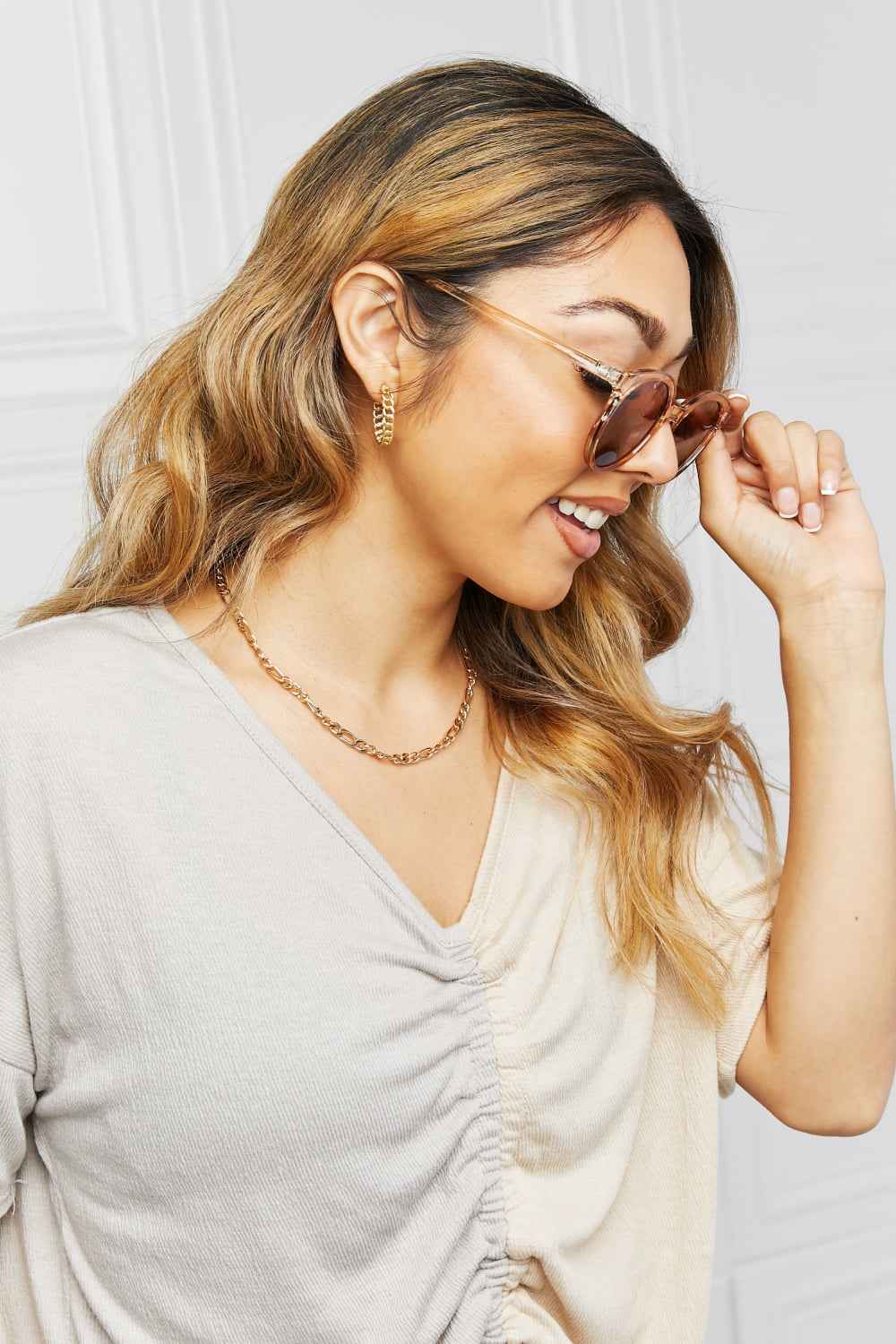 Round Full Rim Polycarbonate Frame Sunglasses for a perfect OOTD – dress to impress outfits from Amexza