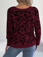 Leopard Buttoned Square Neck Sweater for a perfect OOTD – dress to impress outfits from Amexza