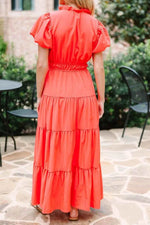 Notched Short Puff Sleeve Dress for a perfect OOTD – dress to impress outfits from Amexza