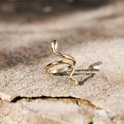 Snake Shape 18K Gold-Plated Bypass Ring for a perfect OOTD – dress to impress outfits from Amexza