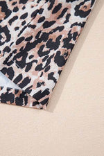 Leopard Round Neck Short Sleeve Mini Dress for a perfect OOTD – dress to impress outfits from Amexza