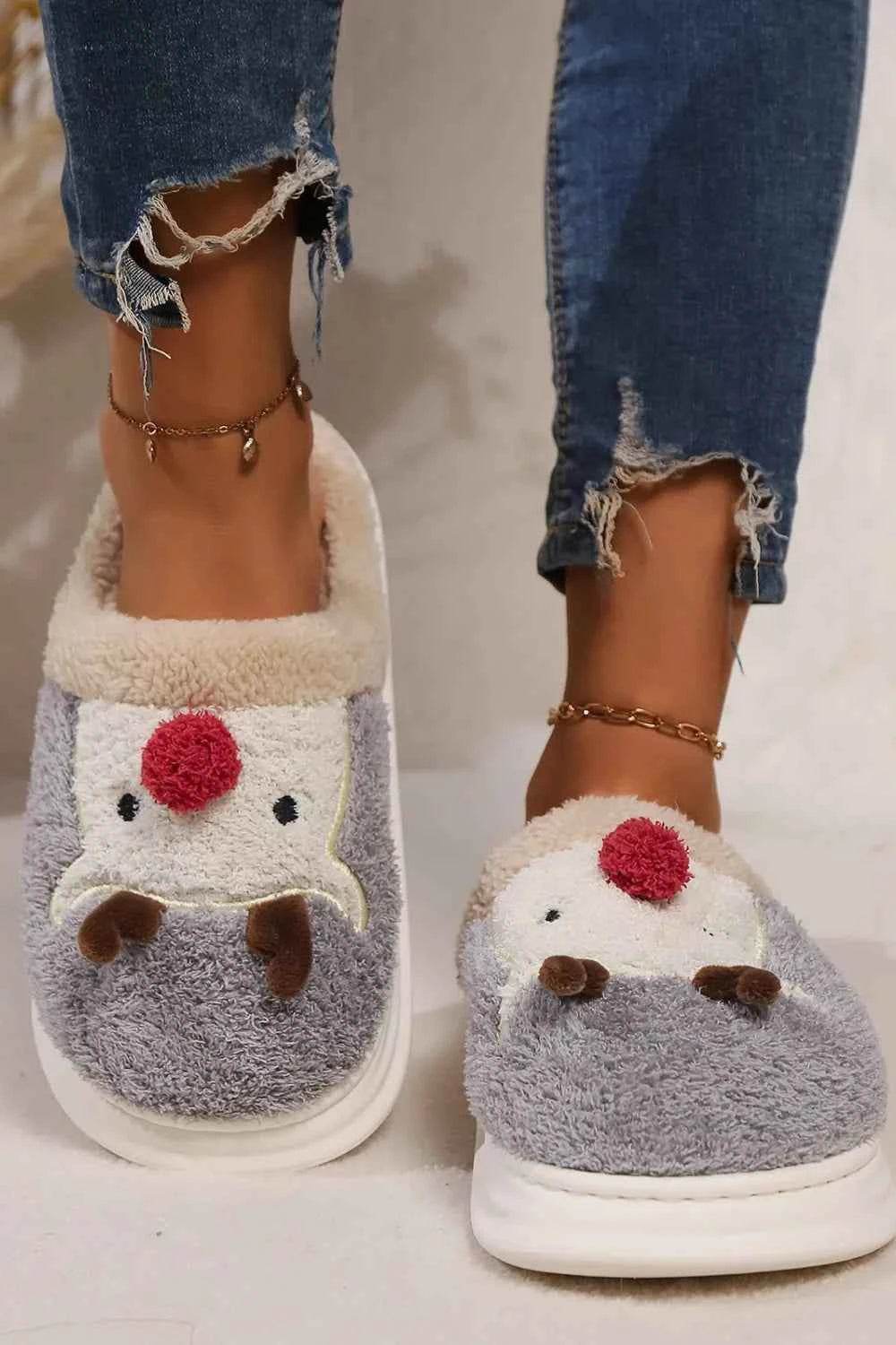 Elk Furry PVC Flat Slippers for a perfect OOTD – dress to impress outfits from Amexza
