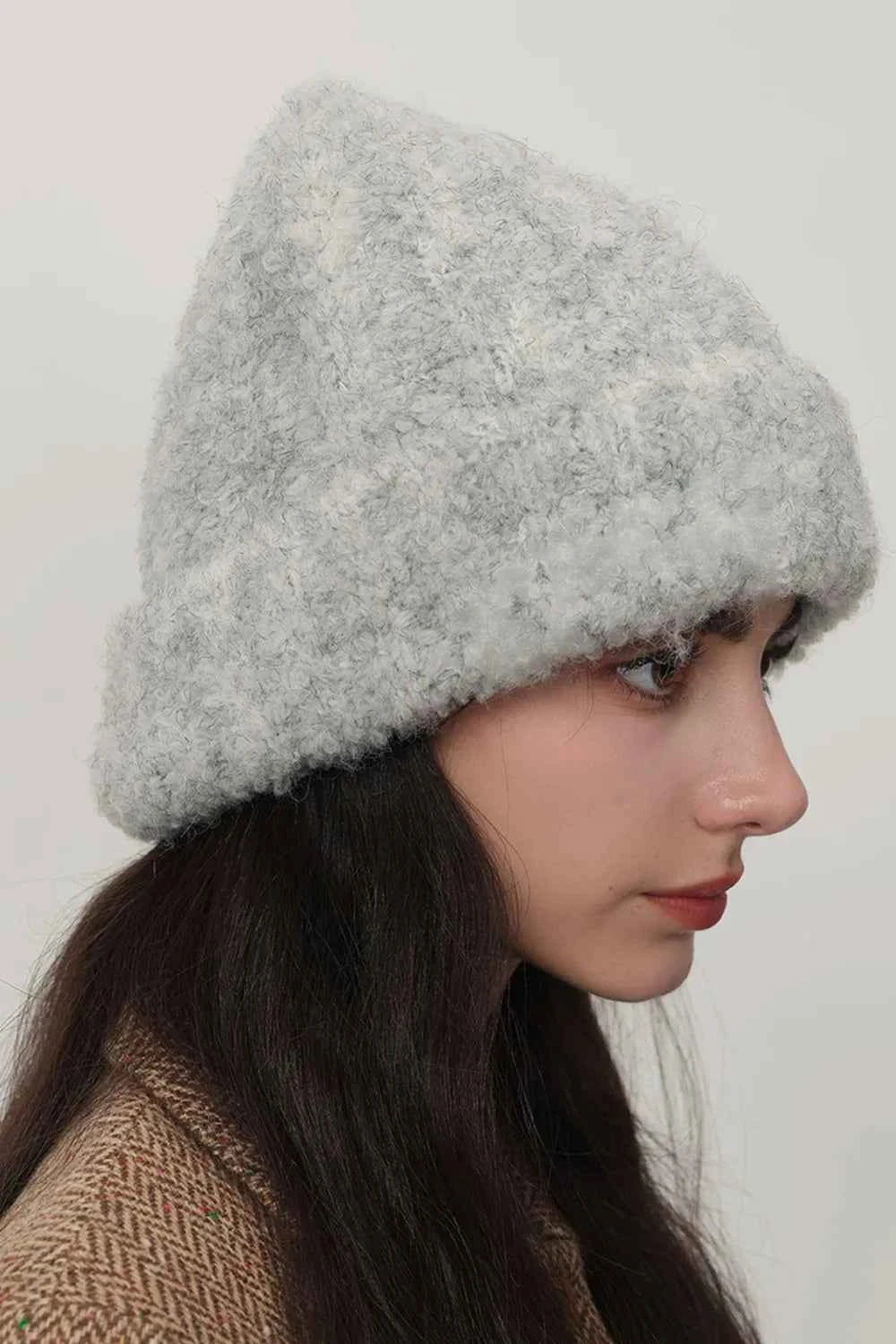 Solid Color Thermal Knit Hat Gray One Size for a perfect OOTD – dress to impress outfits from Amexza