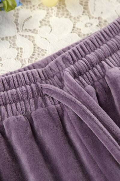 Buttery-Soft Round Neck Long Sleeve Top and Drawstring Pants Set for a perfect OOTD – dress to impress outfits from Amexza