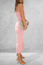 Slit Tube Midi Dress - Amexza