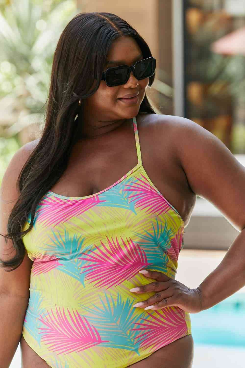 Marina West Swim High Tide One-Piece in Multi Palms for a perfect OOTD – dress to impress outfits from Amexza