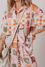 Printed Collared Neck Shirt and Wide Leg Pants Set for a perfect OOTD – dress to impress outfits from Amexza