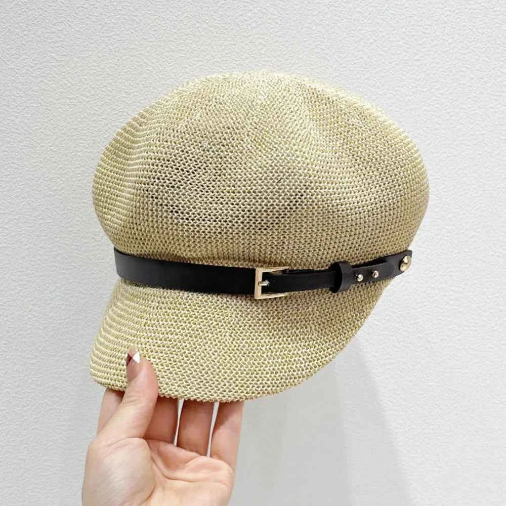 Straw Woven Buckle Hat Beige One Size for a perfect OOTD – dress to impress outfits from Amexza