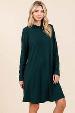 Mittoshop Mock Neck Long Sleeve Dress with Pockets for a perfect OOTD – dress to impress outfits from Amexza
