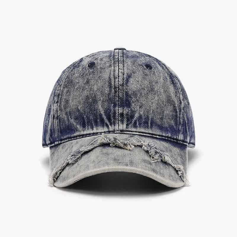 Fringe Adjustable Cotton Baseball Cap Indigo One Size for a perfect OOTD – dress to impress outfits from Amexza