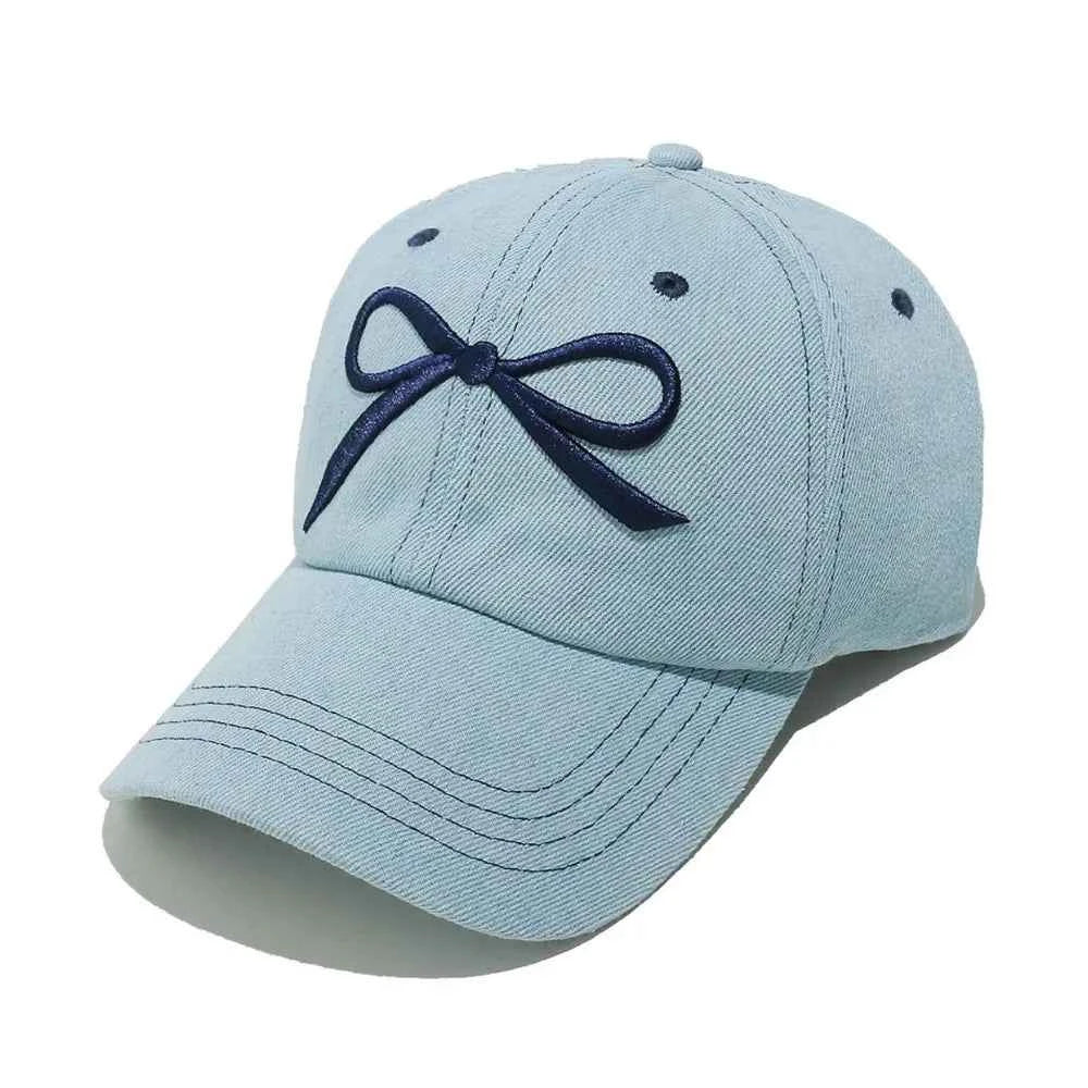 Bow Embroidered Denim Baseball Cap for a perfect OOTD – dress to impress outfits from Amexza