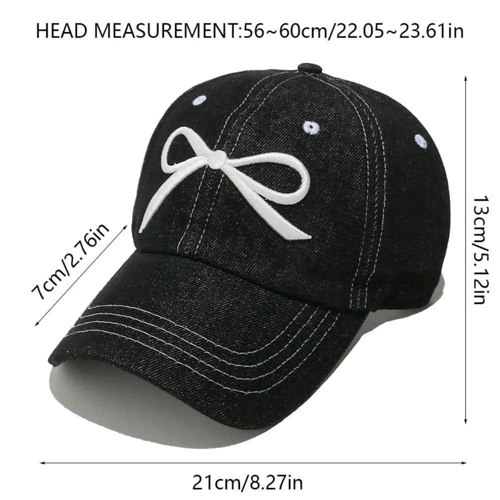 Bow Embroidered Denim Baseball Cap for a perfect OOTD – dress to impress outfits from Amexza