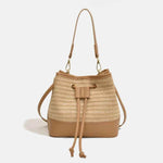 Straw Braided Shoulder Bag Camel One Size for a perfect OOTD – dress to impress outfits from Amexza