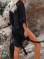 Button Up Roll-Tab Sleeve Cover-Up for a perfect OOTD – dress to impress outfits from Amexza